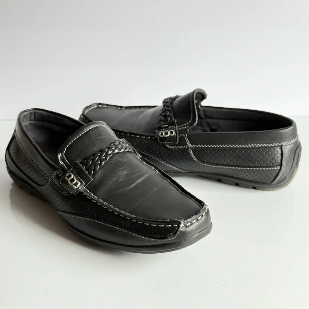 Black Leather Men's Loafers